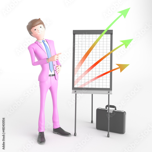 business man showing a diagram