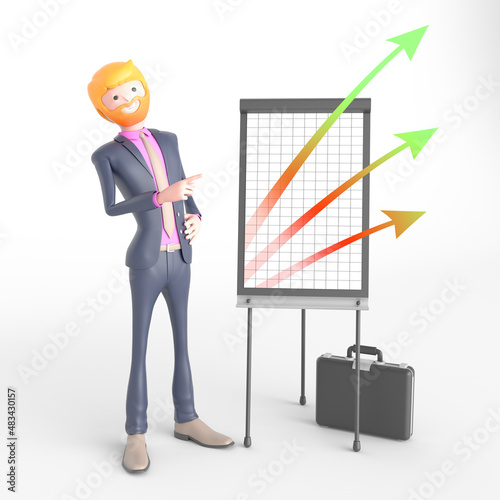 business man showing a diagram