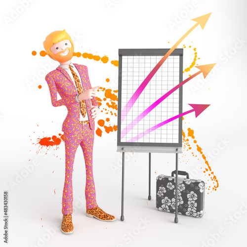 business man showing a diagram