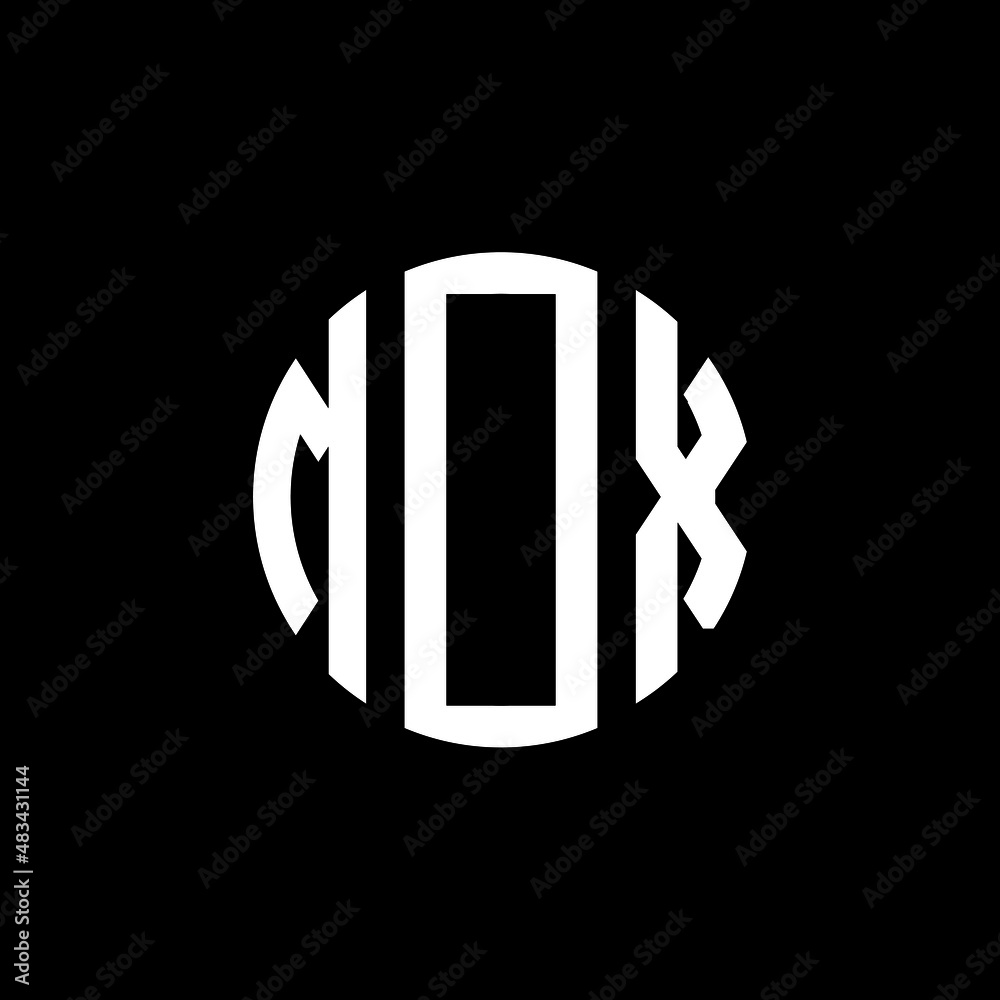 MOX letter logo design. MOX modern letter logo with black