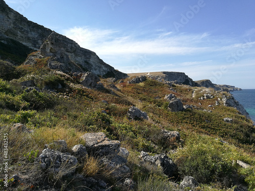 Landslide sea coast. Summer season © severga