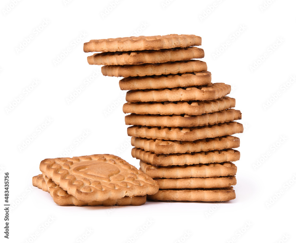 A stack of shortbread cookies on a felome background. Confectionery. Sweets A stack of shortbread cookies on a felome background. Confectionery. Sweets