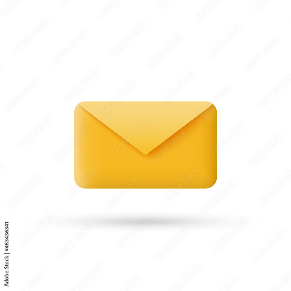 Email envelope icon in 3d cartoon minimal style. Vector illustration. Email envelope icon in 3d cartoon minimal style. Vector illustration.