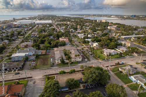 Aerial drone view of Daytona Beach, Florida © Jeff Whiting