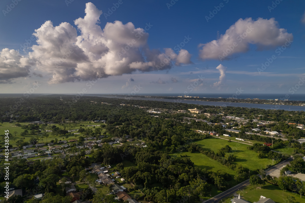 Aerial drone view of Ormond Beach, Florida