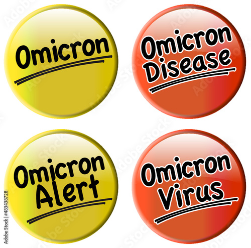 set of omicron corona buttons