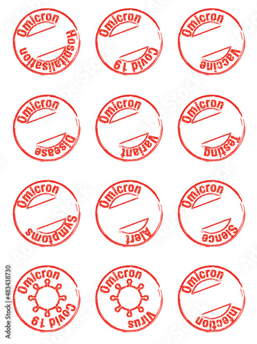 Set of omicron corona stamps