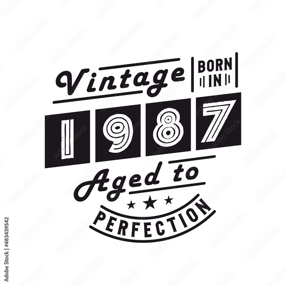 Fototapeta premium Born in 1987, Vintage 1987 Birthday Celebration