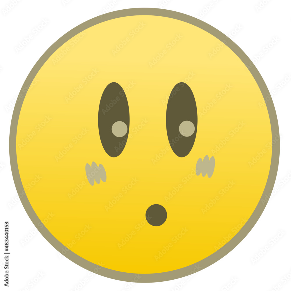 Fototapeta premium Simple flat draw cute face emoji.