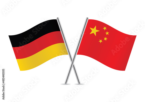 Free Download Germany and China flags. German and Chinese flags, isolated on white background. Vector icon set. Vector illustration.  - GFXLoad