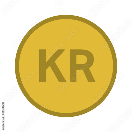 Dansk Krone KR Mønt. Dansk penge mønt, vector  photo