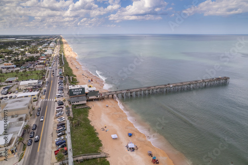Aerial drone view of Flagler Beach, Florida © Jeff Whiting