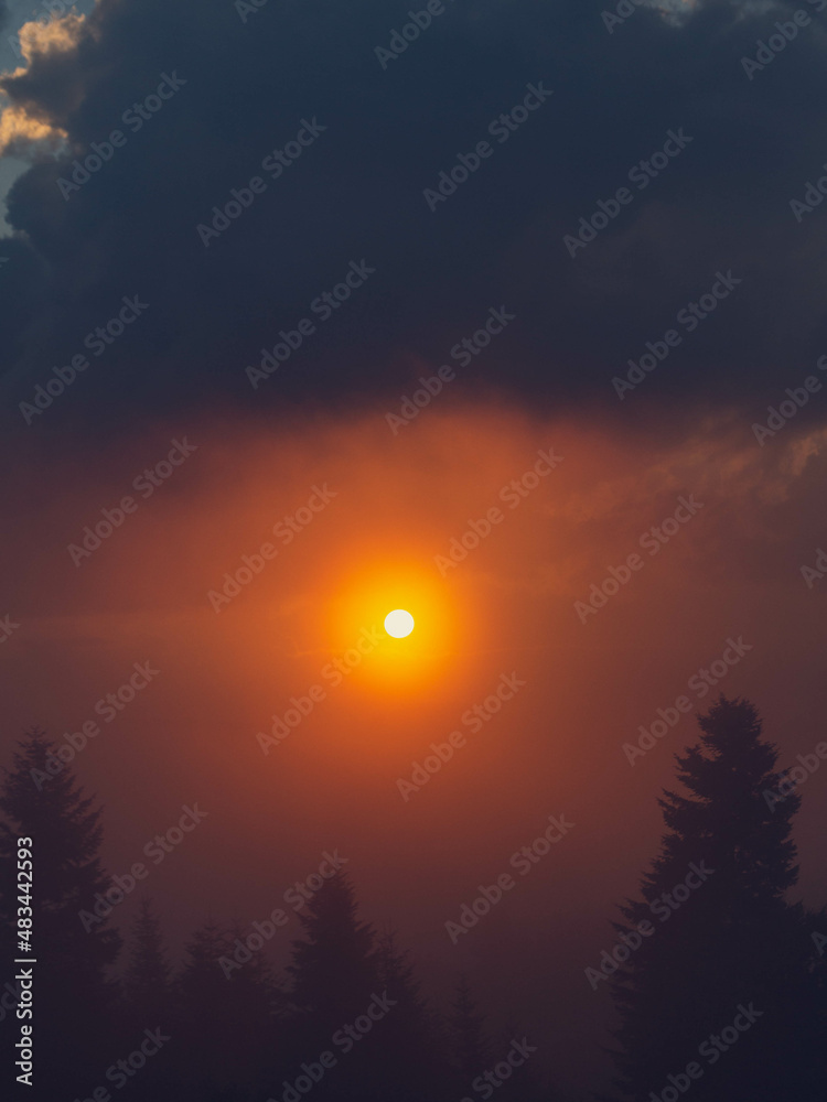 Misty sunrise in the Bieszczady Mountains Misty sunrise in the Bieszczady Mountains