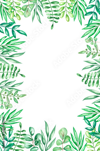 Wallpaper Mural Watercolor beautiful floral  frame Torontodigital.ca