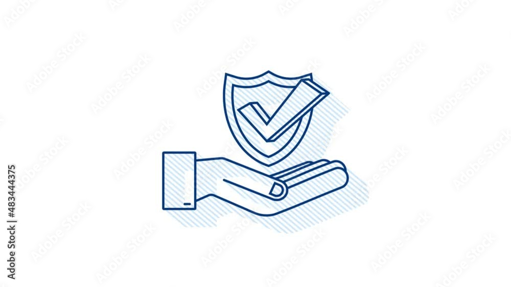 Shadow Check mark hanging over hands. Green approved star sticker. motion graphic Shadow Check mark hanging over hands. Green approved star sticker. motion graphic