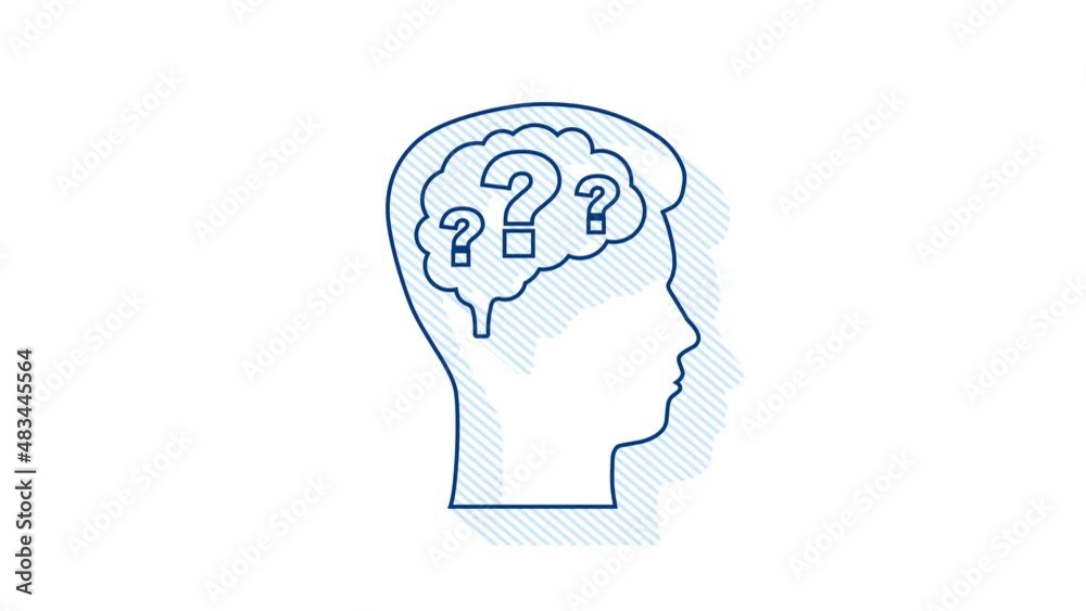 Silhouette head with question sign. Motion Graphic Silhouette head with question sign. Motion Graphic