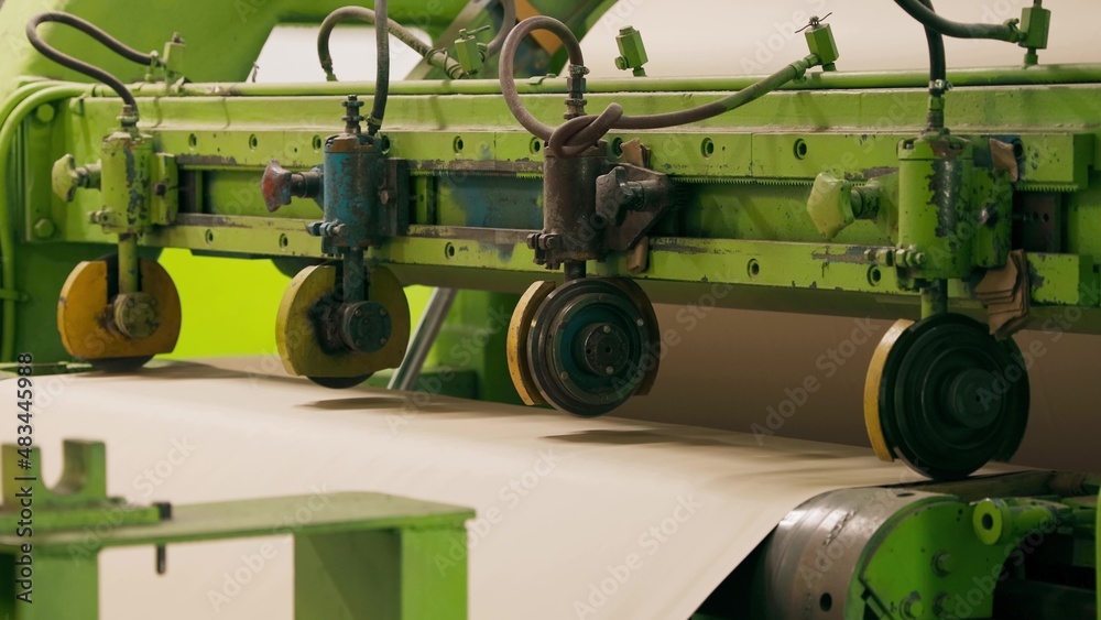 Manufactoring equipment Produce Paper Machine Shafts At Paper Mill. equipment. Paper Production.