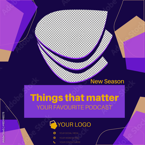 Modern podcast announcement social media post