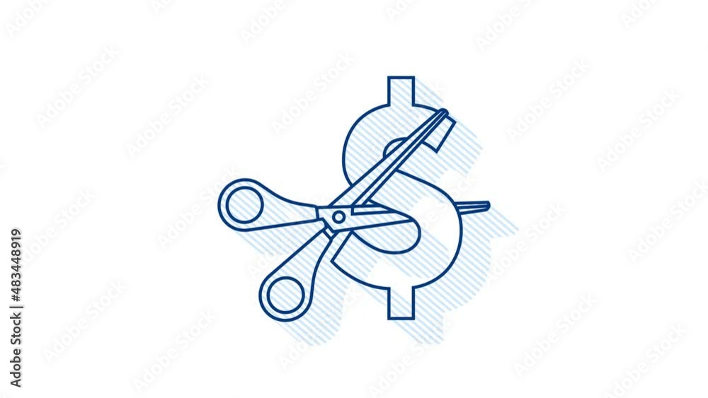Price cut in Shadow style. Motion Graphic, cartoon character