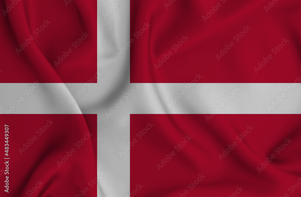 3D illustration of the flag of Denmark waving in the wind. 3D illustration of the flag of Denmark waving in the wind.