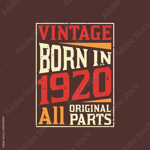 Born in 1920, Vintage 1920 Birthday Celebration