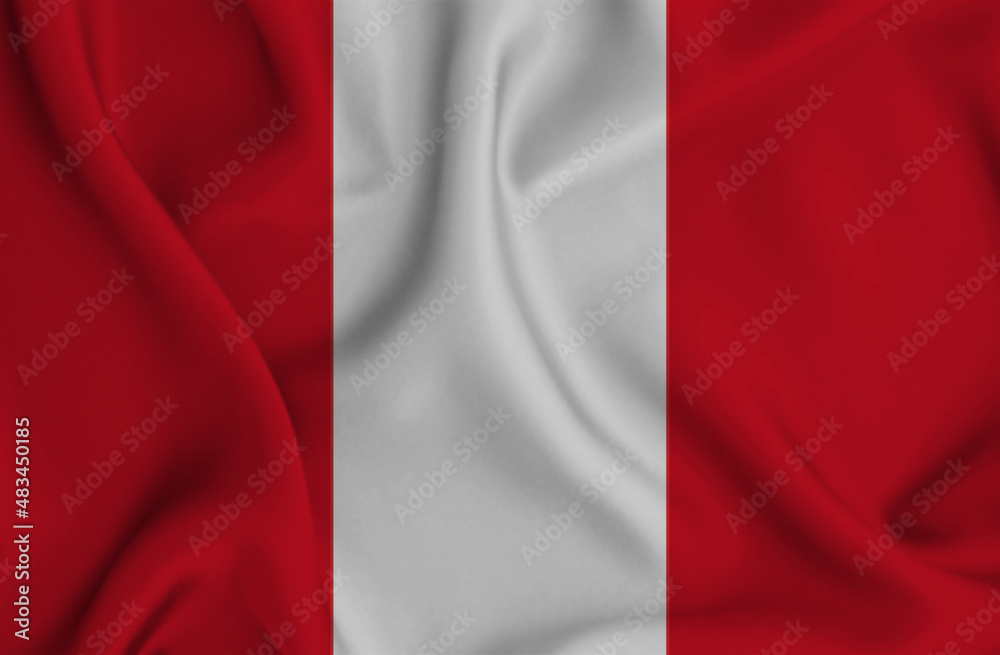 3D illustration of the flag of Peru waving in the wind. 3D illustration of the flag of Peru waving in the wind.