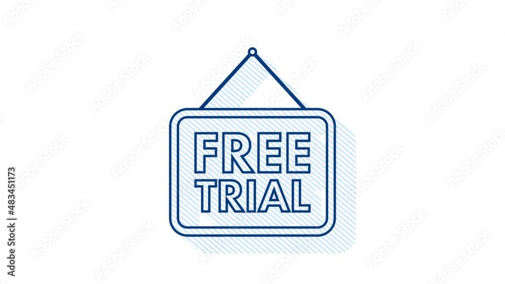 Free trial flat banner. Product advertising. Web design. Symbol, sign. Motion Graphic Free trial flat banner. Product advertising. Web design. Symbol, sign. Motion Graphic