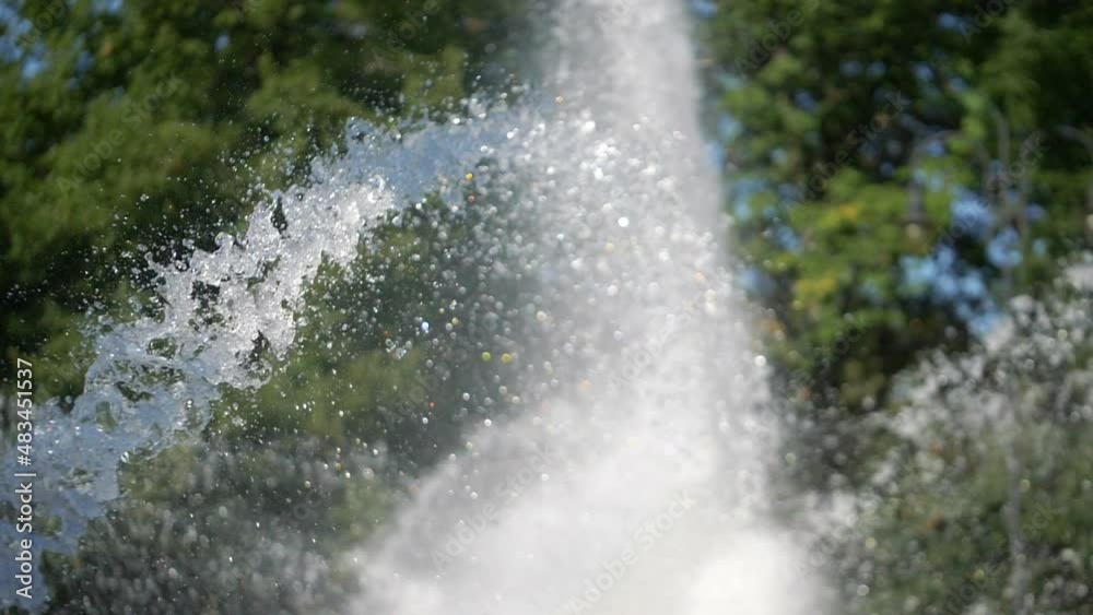 Water drops jump in the fountain in slow motion 180fps Water drops jump in the fountain in slow motion 180fps