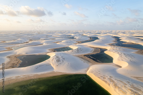 Lencois Maranhenses National Park. Dunes and rainwater lakes landscape. Barreirinhas, MA, Brazil. photo
