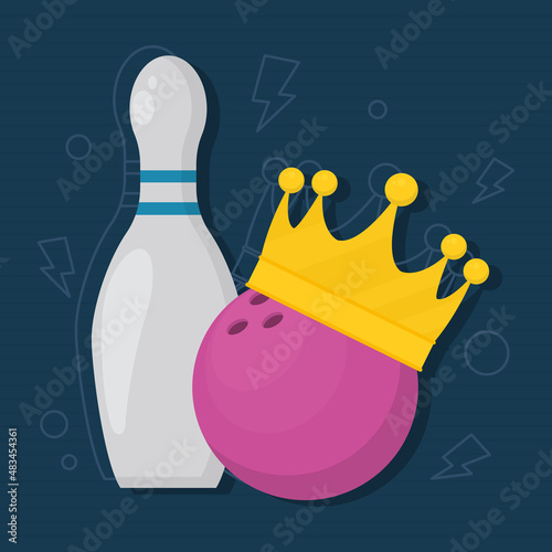 bowling pin and ball illustration