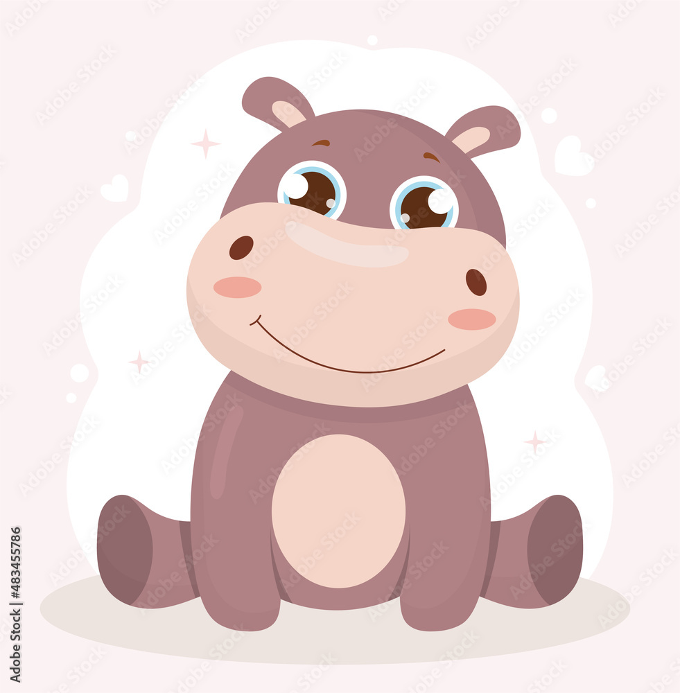 Obraz premium Funny hippo concept
