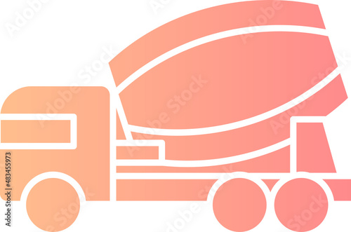 Cement mixer truck icon