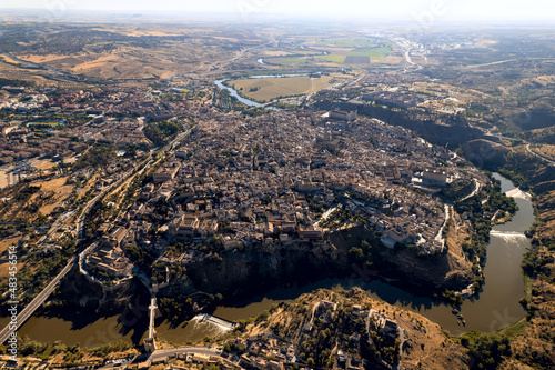 Aerial view historical city of Toledo. Spain