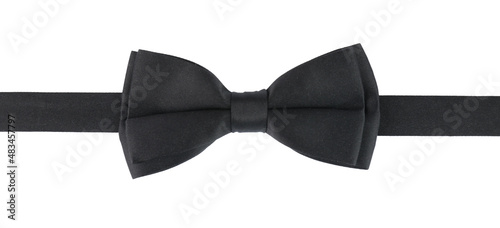 Stylish black bow tie isolated on white