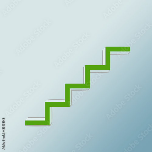 Stair up sign. Isolated on light blue background vector illustration