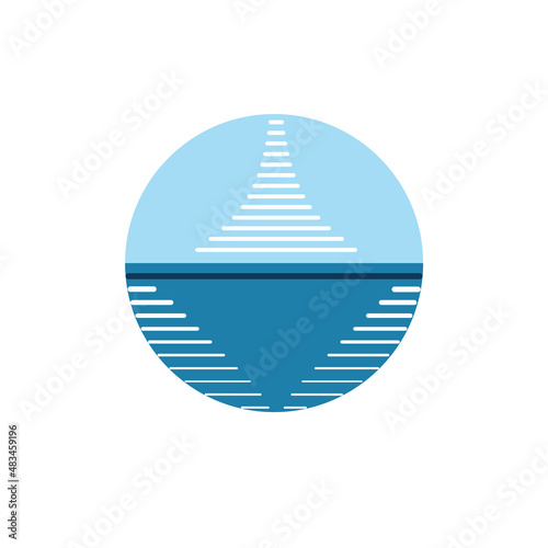 Abstract light blue icon, logo. Isolated on white background vector illustration.