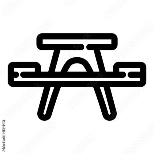 Camping Table Flat Icon Isolated On White Background