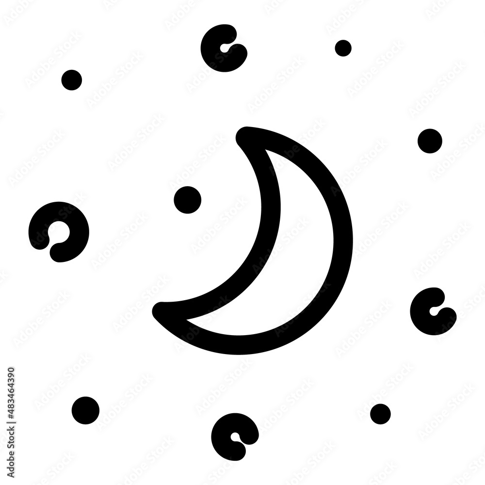 Night Sky Flat Icon Isolated On White Background Night Sky Flat Icon Isolated On White Background