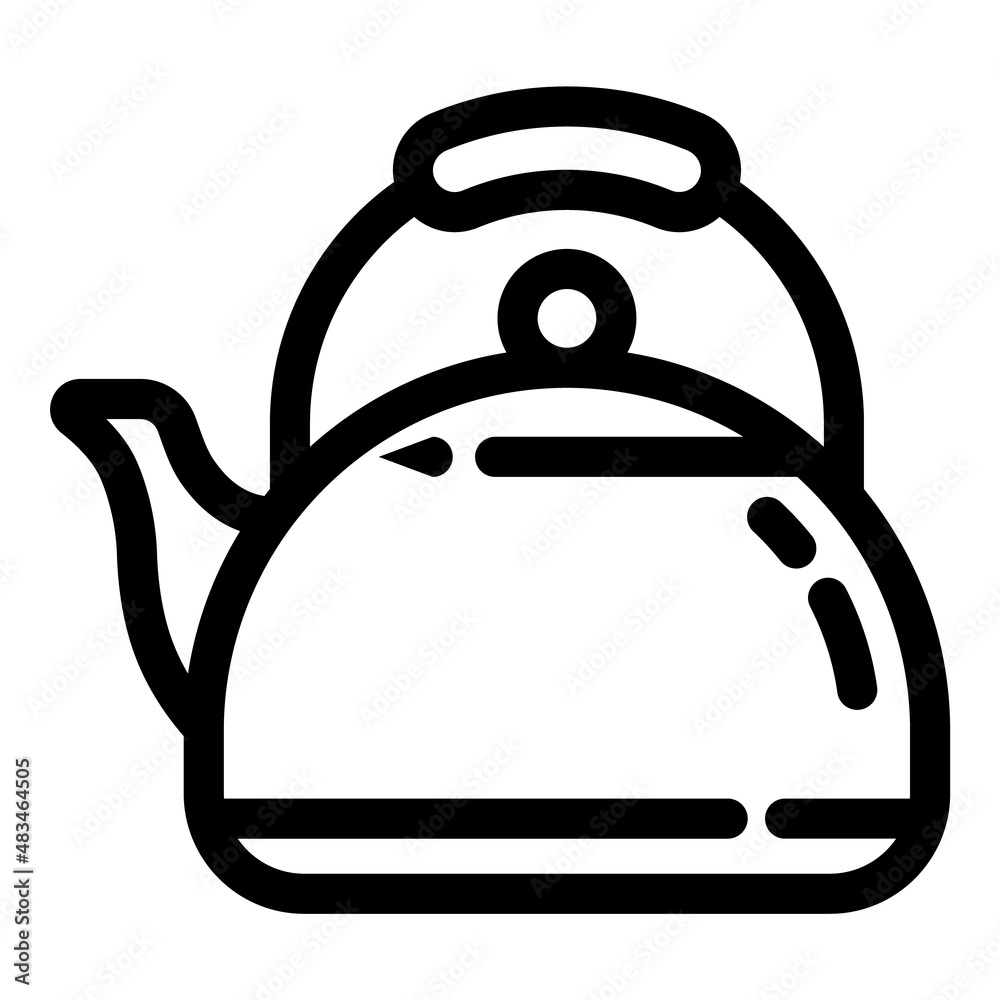 Obraz premium Teapot Flat Icon Isolated On White Background