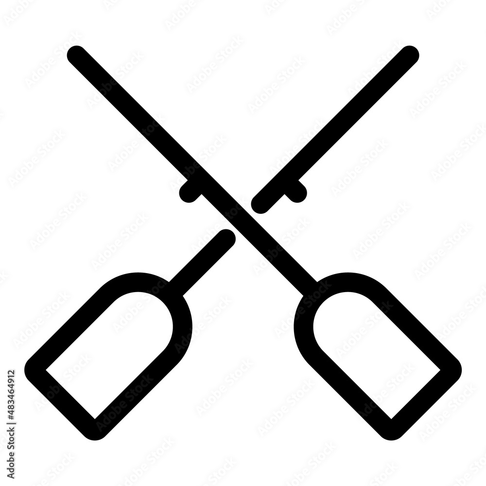 Paddles Flat Icon Isolated On White Background