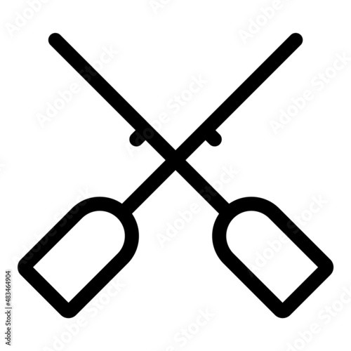 Paddles Flat Icon Isolated On White Background