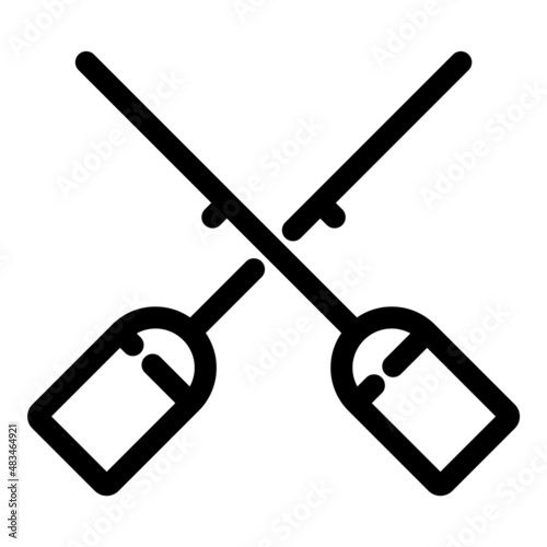 Paddles Flat Icon Isolated On White Background