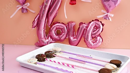 Wallpaper Mural Decorating Chocolate cake pops with colorful crumbs. Making cake pops, Slow motion Torontodigital.ca