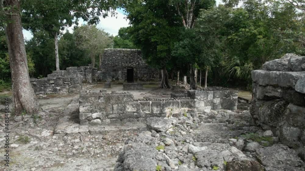 Ruins of Ancient Mayan City in San Gervasio, Cozumel Island in Mexico Ruins of Ancient Mayan City in San Gervasio, Cozumel Island in Mexico