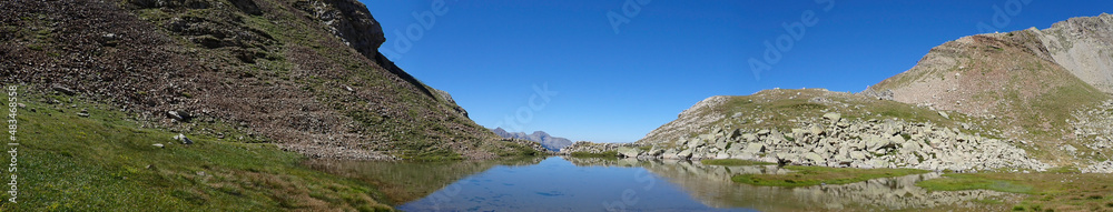 Mountain landscape in the Pyrenees. Mountain lake. Spanish Pyrenees.