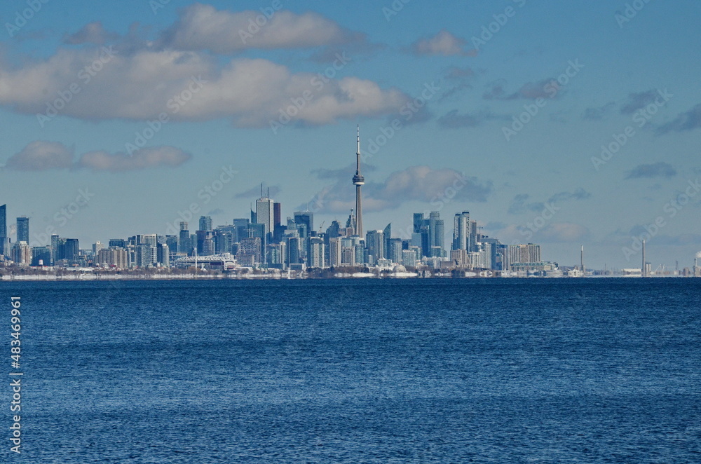 Winter Skyline of Toronto, Ontario, Canada.  January 2022