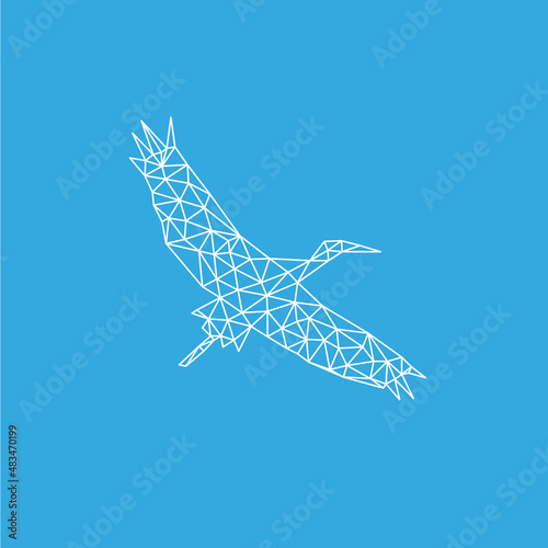 Bird abstract isolated on a white backgrounds, vector illustration