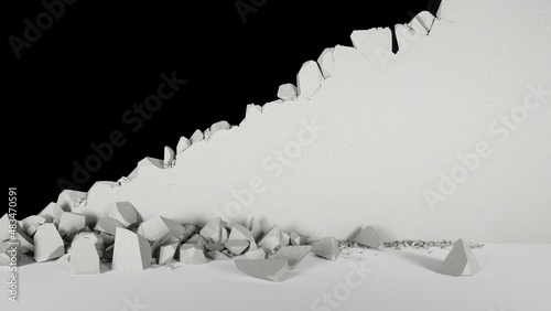 gap in a white wall diagonally