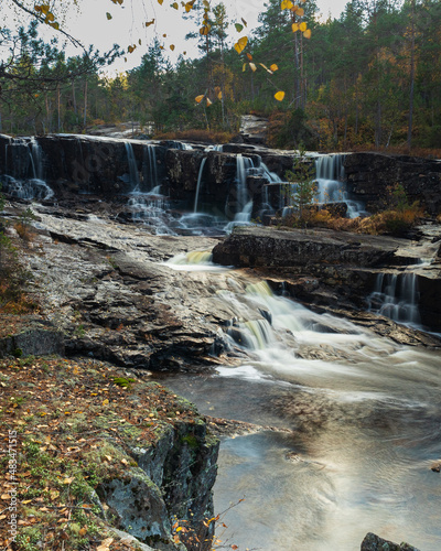 waterfall in autumn