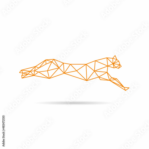 Cheetah triangle shape abstract isolated on a white backgrounds, vector illustration  © romanya